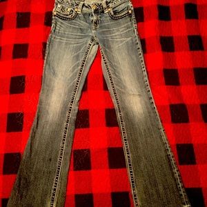 Size 28, Miss Me jeans.